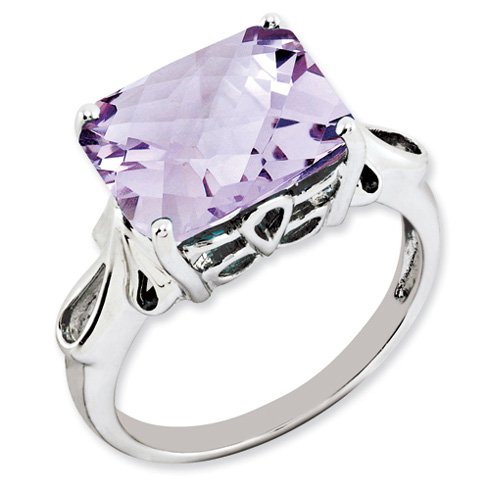 5.45 ct Sterling Silver Pink Quartz Ring