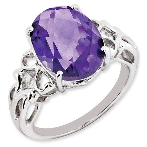 5.4 ct Sterling Silver Amethyst Ring
