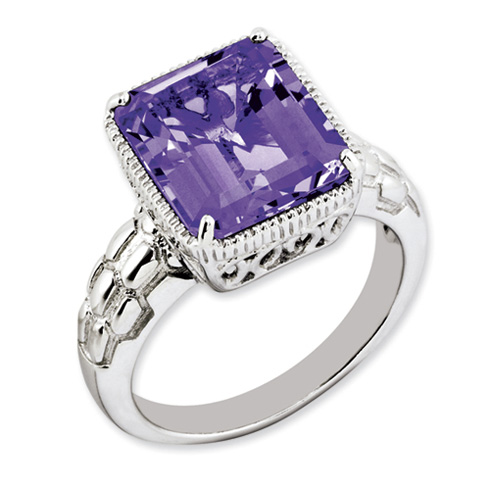 5.45 ct Sterling Silver Amethyst Ring