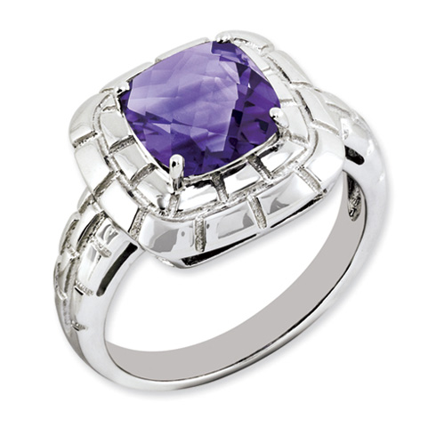 2.15 ct Sterling Silver Amethyst Ring