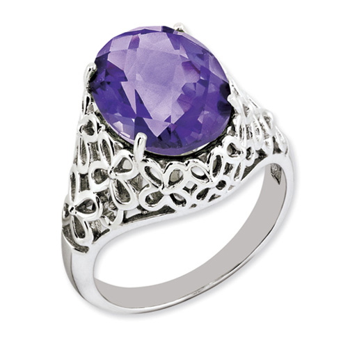 5.4 ct Sterling Silver Amethyst Ring