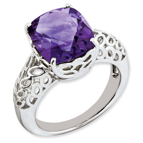 5.45 ct Sterling Silver Amethyst Ring