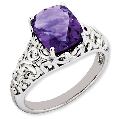 2.85 ct Sterling Silver Amethyst Ring
