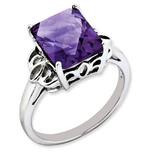 4.25 ct Sterling Silver Amethyst Ring