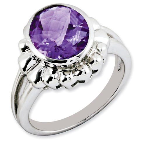 3.4 ct Sterling Silver Amethyst Ring