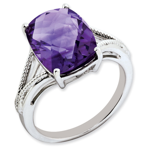 6.25 ct Sterling Silver Amethyst Ring