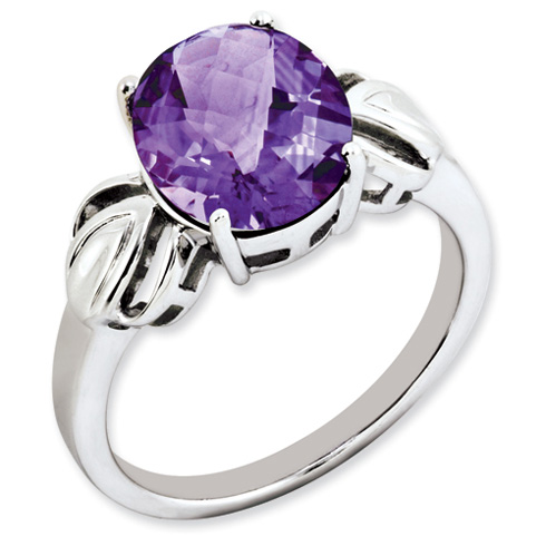3.4 ct Sterling Silver Amethyst Ring