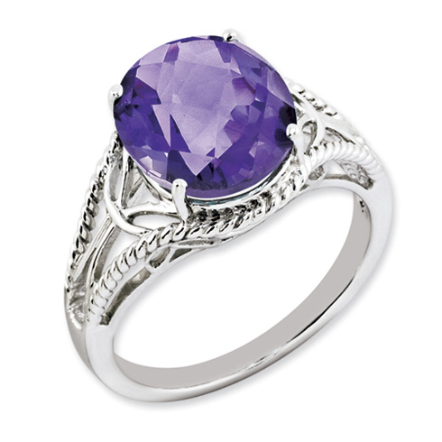 4.55 ct Sterling Silver Amethyst Ring