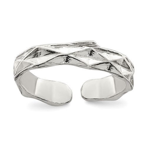 Sterling Silver Toe Ring with Facets