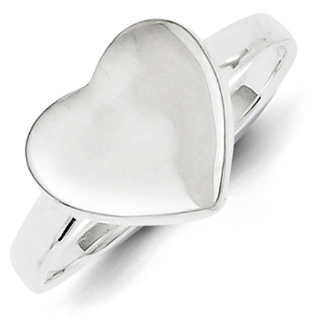 Size 7 Sterling Silver Solid Heart Ring