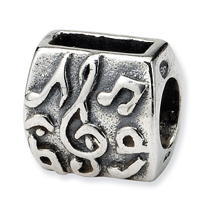 Sterling Silver Reflections Treble Clef & Notes Bead
