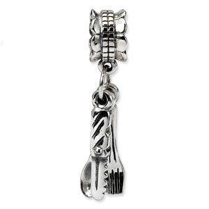 Sterling Silver Reflections Tableware Dangle Bead