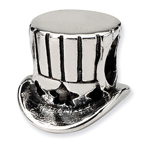 Sterling Silver Reflections Uncle Sam Tophat Bead