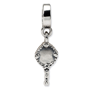 Sterling Silver Reflections Hand Mirror Dangle Bead