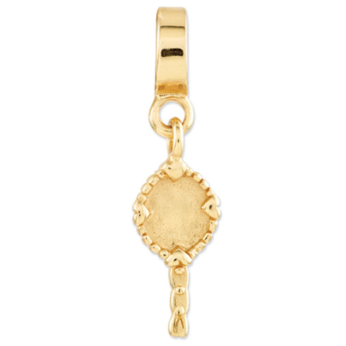 Sterling Silver Gold-plated Reflections Hand Mirror Dangle Bead
