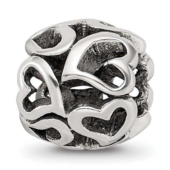 Sterling Silver Reflections Open Hearts Bead