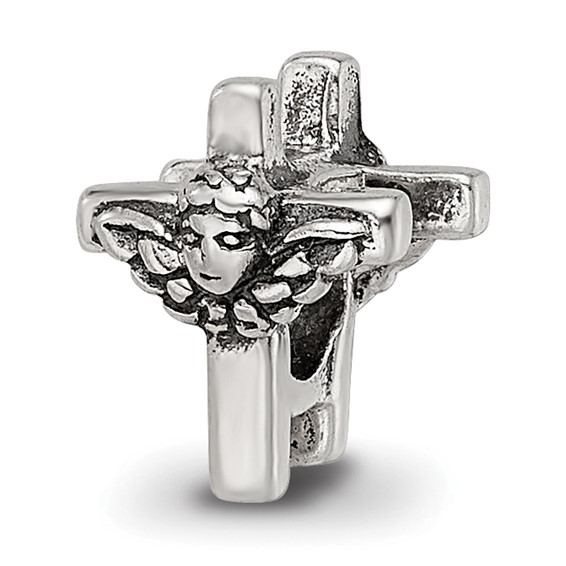 Sterling Silver Reflections Kids Angel Cross Bead