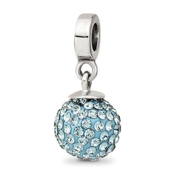 Sterling Silver Reflections Dec Swarovski Crystal Ball Dangle Bead