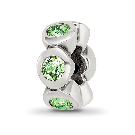Sterling Silver Reflections Aug. Swarovski Crystal Birthstone Bead
