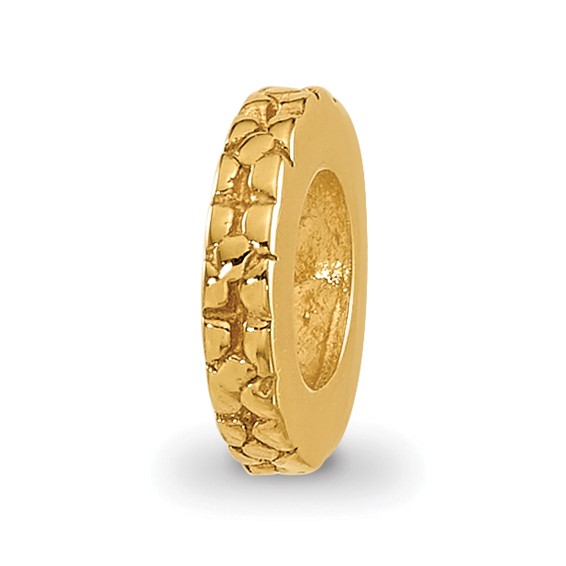 Sterling Silver Gold-plated Reflections Thin Floral Spacer Bead