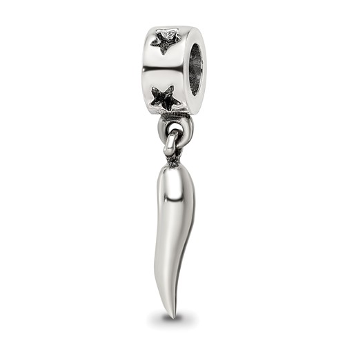 Sterling Silver Reflections Italian Horn Dangle Bead
