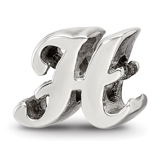Sterling Silver Reflections Letter H Script Bead