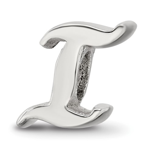 Sterling Silver Reflections Letter I Script Bead