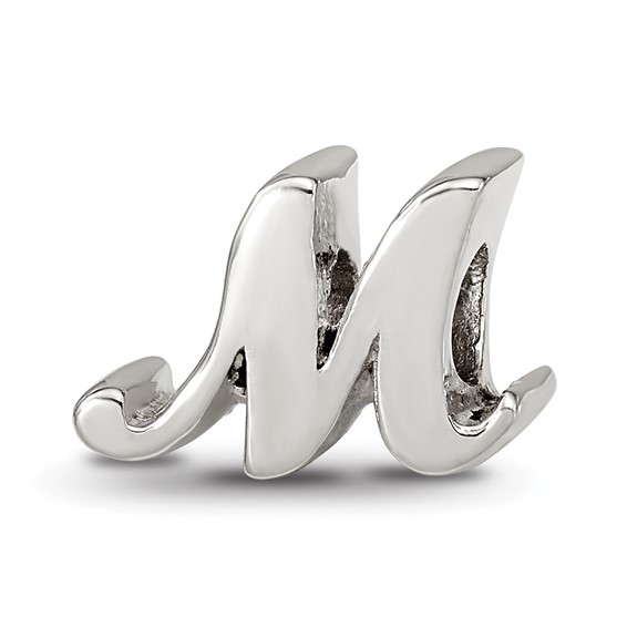 Sterling Silver Reflections Letter M Script Bead