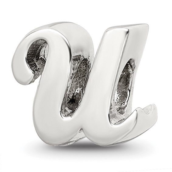 Sterling Silver Reflections Letter U Script Bead