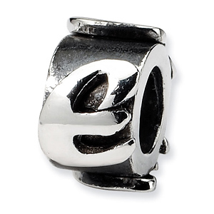 Sterling Silver Reflections Letter E Message Bead