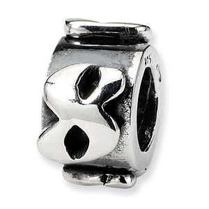 Sterling Silver Reflections Number 8 Message Bead