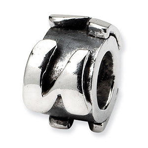 Sterling Silver Reflections Letter U Message Bead
