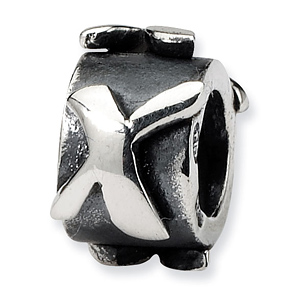 Sterling Silver Reflections Letter X Message Bead