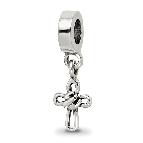Sterling Silver Reflections Cut-out Cross Dangle Bead