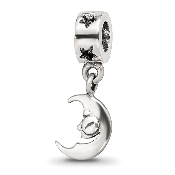 Sterling Silver Reflections Cresent Moon Dangle Bead