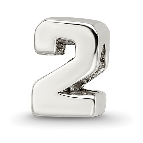 Sterling Silver Reflections Numeral 2 Bead