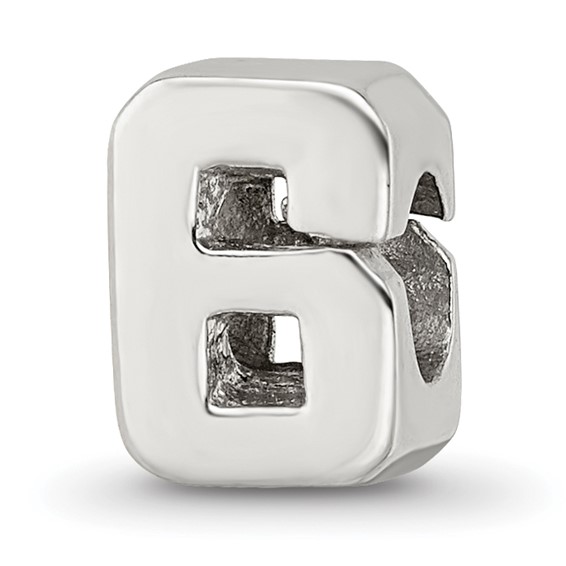 Sterling Silver Reflections Numeral 6 Bead
