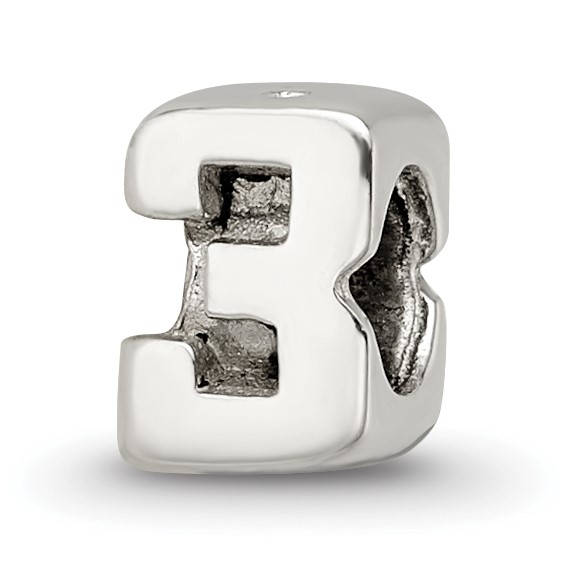 Sterling Silver Reflections Kids Numeral 3 Bead