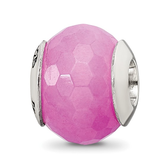 Sterling Silver Reflections Faceted Fuschia Quartz Stone Bead