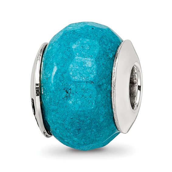 Sterling Silver Reflections Light Blue Quartz Stone Bead