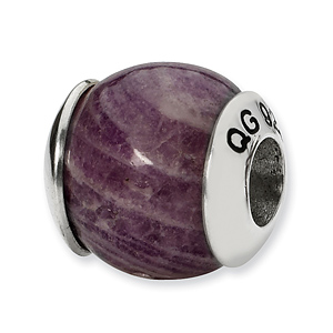 Sterling Silver Reflections Charoite Stone Bead