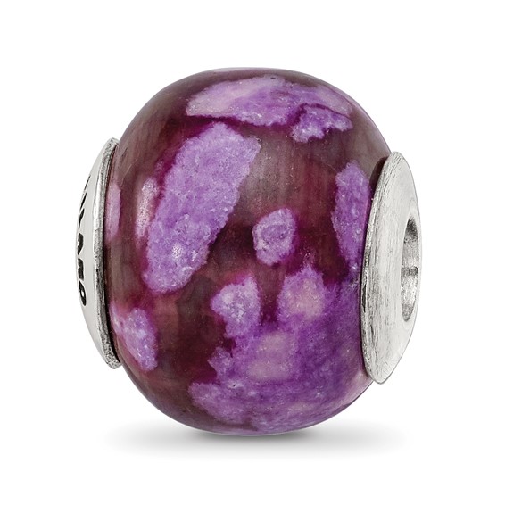 Sterling Silver Reflections Purple Smooth Magnasite Stone Bead