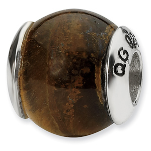 Sterling Silver Reflections Tiger's Eye Stone Bead