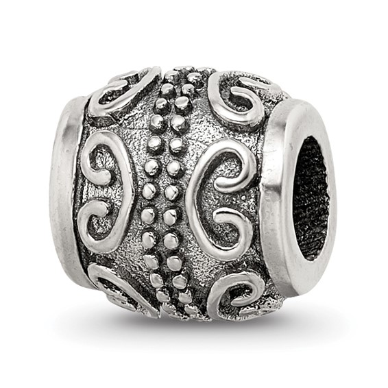 Sterling Silver Reflections Scroll Bali Bead with Dots