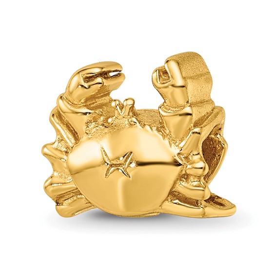 Sterling Silver Gold-plated Reflections Crab Bead