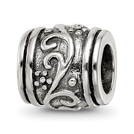 Sterling Silver Reflections Abstract Floral Bead