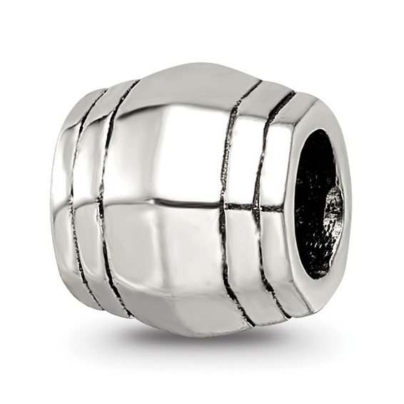 Sterling Silver Reflections Bali Barrel Bead with Grooves