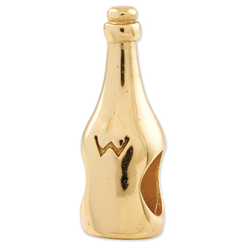 Sterling Silver Gold-plated Reflections Wine Bottle Bead