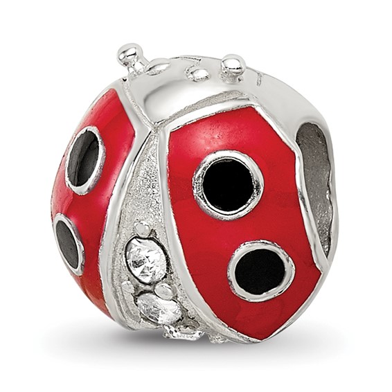 Sterling Silver Reflections Enameled Ladybug Bead