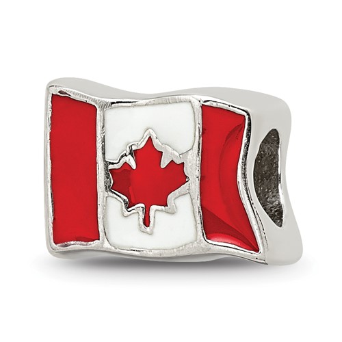 Sterling Silver Reflections Canada Flag Bead